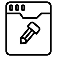 Web Browser Pencil Line Icon