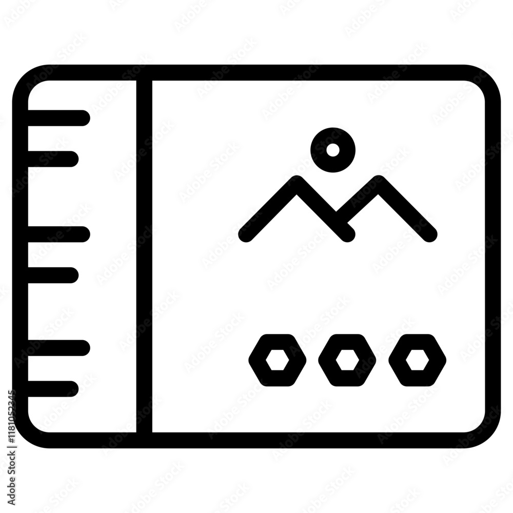 Poster web layout ui line icon