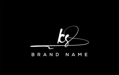 KS letter beauty handwriting vector logo.