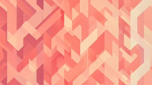 A coral geometric pattern with subtle gradients and interlocking shapes, creating a contemporary and chic design.