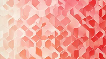 A coral geometric pattern with subtle gradients and interlocking shapes, creating a contemporary and chic design.