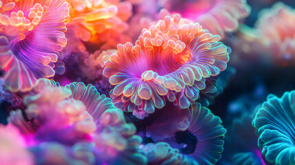 A coral holographic texture with shifting colors and reflections, creating a futuristic and captivating design.