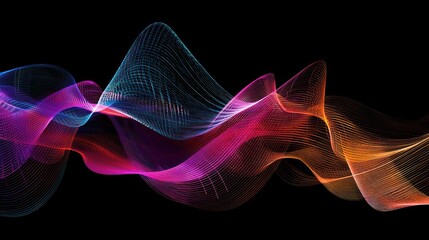 Obraz premium Abstract Colorful Waveform: A Symphony of Light and Color