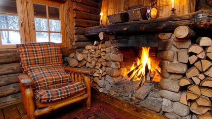 Warm and inviting living room featuring a cozy fireplace and charming cast iron wood stove