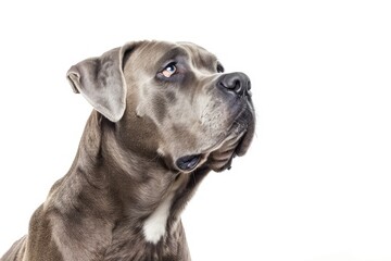 Ravishing Portrait Italiano Cane Corso Dog Portrait in White Isolated Background
