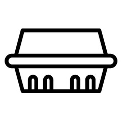 Plastic Box Reusable Line Icon