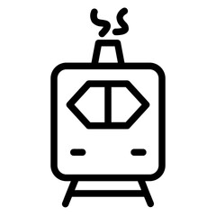 Naklejka premium Pollution Train Transport Line Icon