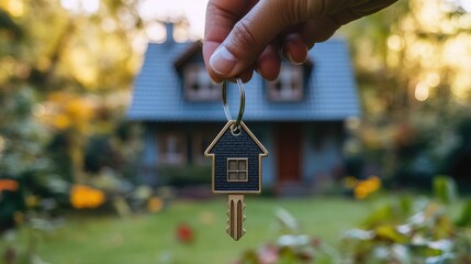 Purchasing Property with the House Key in Hand Concept 