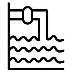 Water Waste Tube Line Icon