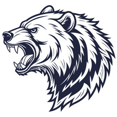 Scary Grizzly Bear Head Free Vector.