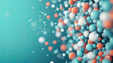 Dots abstract background concept. Abstract image of colorful molecular structures with a blurred background effect.