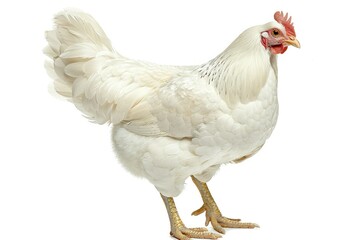 Fototapeta premium High Definition Image of Collection of White Chickens, Isolated on White