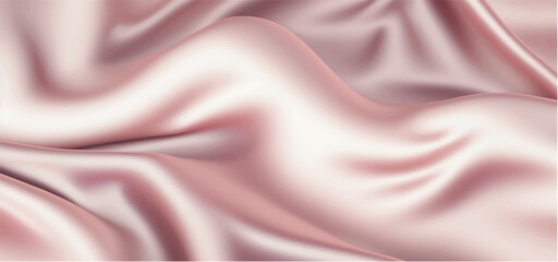 Elegant pink silk fabric background. Textile texture. Vector illustration	
