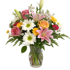 Obraz premium beautiful floral arrangement on transparent background