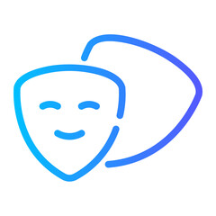 theater mask Line Gradient Icon