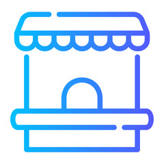 ticket office Line Gradient Icon