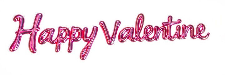 Pink 'Happy Valentine' Greeting: Glossy Script Typography