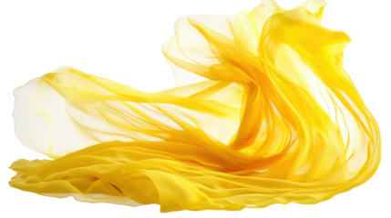 Flowing fabric moving gracefully in the air transparent background