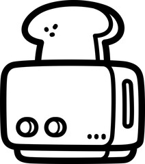 Obraz premium Bread toaster doodle vector icon and illustration