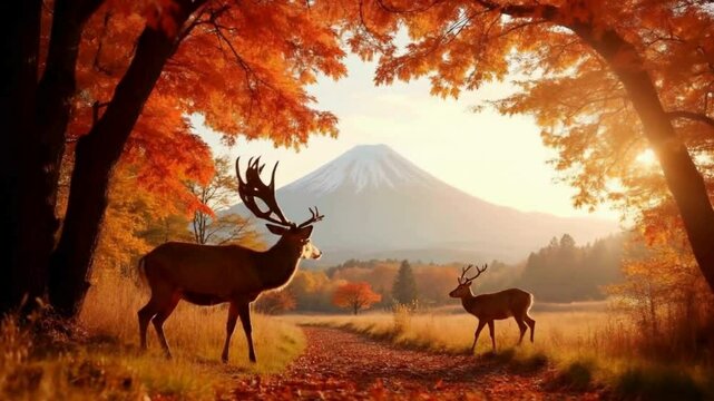 deer in the forest, FUJI.