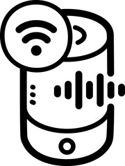 Smart speaker doodle vector icon and illustration