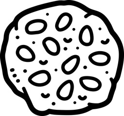 Rempeyek doodle vector icon and illustration