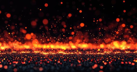 Fire abstract background idea. A vibrant display of glowing embers and sparks against a dark background.
