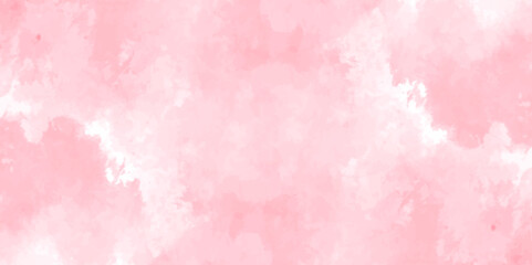 Soft pink watercolor background for your design, Aquarelle painted paper template texture background banner, Pastel pink watercolor design with digital painted for template.