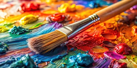 Oil Paint Palette, Paintbrush, Art Supplies, Colorful Paints, Artist Palette, Painting Supplies, Vibrant Colors, Oil Painting, Fine Art, Painting Tools, Creative Art