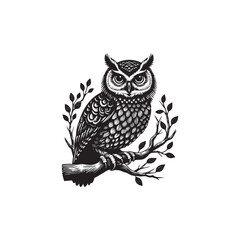 Owl icon vector symbol design art illustration