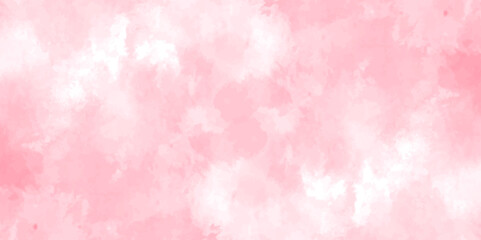 Soft pink watercolor background for your design, Aquarelle painted paper template texture background banner, Pastel pink watercolor design with digital painted for template.