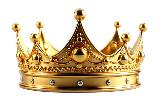 A gold crown with a white background. On transparent background. Png file