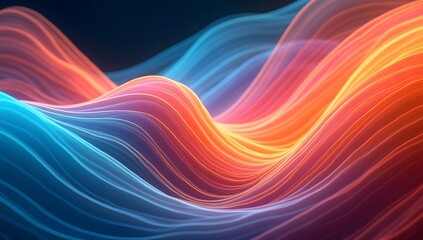 Obraz premium Energetic and Dynamic Gradient Waves Wallpaper for a Modern Aesthetic