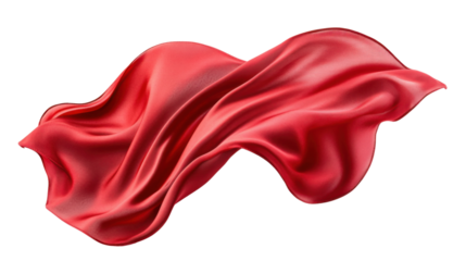 Flowing fabric moving gracefully in the air transparent background