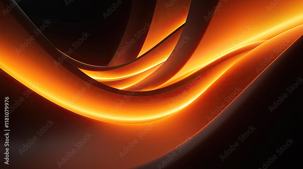 Wall mural fire abstract background idea. abstract design featuring flowing curves and vibrant orange light on 