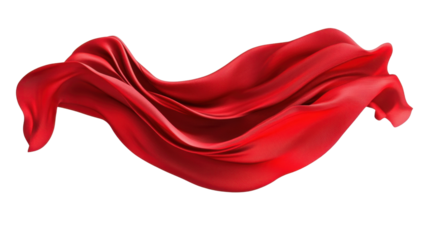 Flowing fabric moving gracefully in the air transparent background
