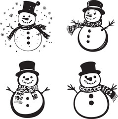 Snowman Silhouette vector