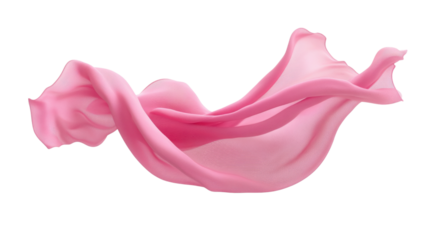 Flowing fabric moving gracefully in the air transparent background