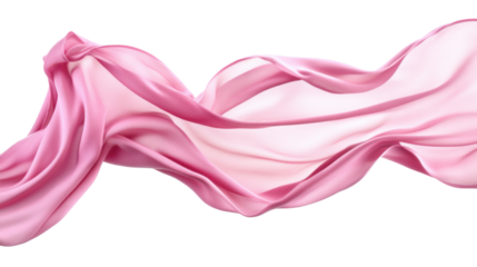 Flowing fabric moving gracefully in the air transparent background
