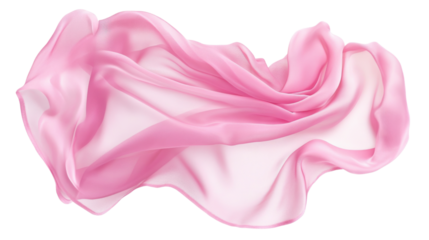 Flowing fabric moving gracefully in the air transparent background