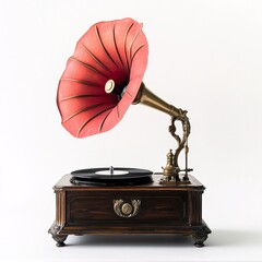 old gramophone with vinyl record