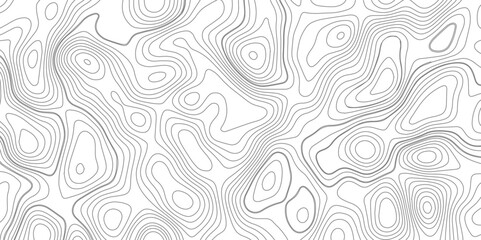 Fototapeta premium Abstract topography wave lines pattern on white background, topographic contours map background, geographic contour map vector background, White paper curved reliefs for background.