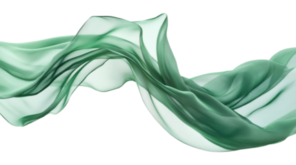 Flowing fabric moving gracefully in the air transparent background