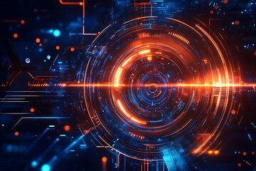 Obraz premium Abstract technological background with various