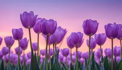 Fototapeta premium tulips with a warm abstract violet background