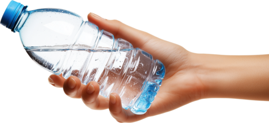 hand holding a bottle of water
