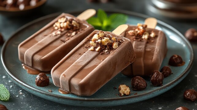Delicious Homemade Chocolate Hazelnut Ice Pops