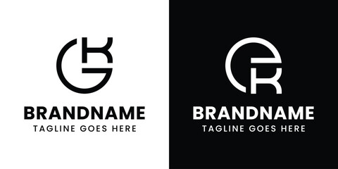 Letters GK and EK Monogram Logo, for any business with GK KG EK KE initials