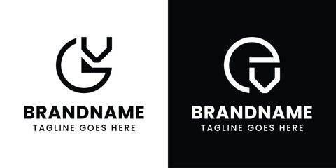 Letters GV and EV Monogram Logo, for any business with GV VG EV VE initials