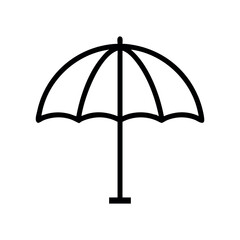 Fototapeta premium Simple beach umbrella icon. Beach flat icon. Thin line signs for design logo, visit card, etc. Single high-quality outline symbol for web design or mobile app. Beach outline pictogram.